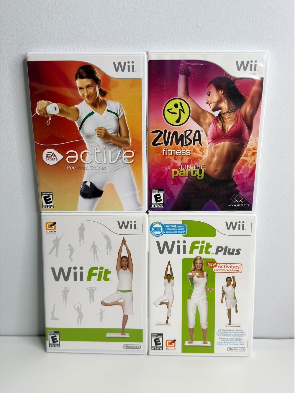 Nintendo Wii Fitness 4 Game Lot Wii Fit Plus Zumba EA Sports Active CIB